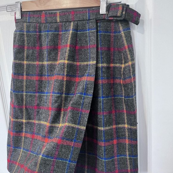Twin Peaks Style Vintage Plaid Mini Wrap Skirt Mod - Picture 1 of 5